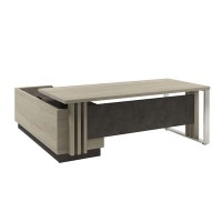 Вестар Z-420пр.1000 (Дуб галифакс/Бетон чикаго) Стол руководителя с опорной тумбой и
металлической опорой