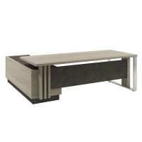 Вестар Z-422пр.0000 (Дуб галифакс/Бетон чикаго) Стол руководителя с опорной тумбой и
металлической опорой