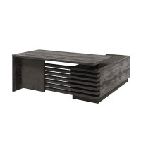 Вестар Z-218л.0000 (Сосна пасадена/Бетон чикаго) Стол руководителя на ЛДСП опорах с опорной тумбой