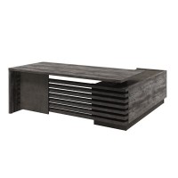 Вестар Z-220л.0000 (Сосна пасадена/Бетон чикаго) Стол руководителя на ЛДСП опорах с опорной тумбой