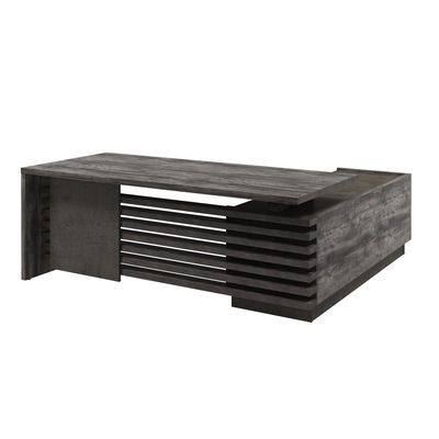 Вестар Z-220л.0000 (Сосна пасадена/Бетон чикаго) Стол руководителя на ЛДСП опорах с опорной тумбой