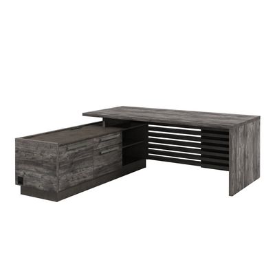 Вестар Z-220л.1000 (Сосна пасадена/Бетон чикаго) Стол руководителя на ЛДСП опорах с опорной тумбой