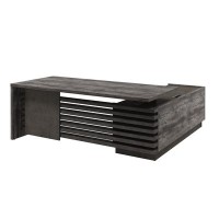 Вестар Z-220л.1000 (Сосна пасадена/Бетон чикаго) Стол руководителя на ЛДСП опорах с опорной тумбой