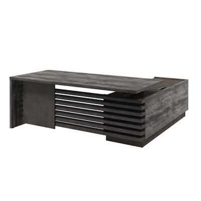 Вестар Z-220л.1000 (Сосна пасадена/Бетон чикаго) Стол руководителя на ЛДСП опорах с опорной тумбой