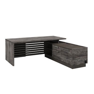 Вестар Z-220пр.1000 (Сосна пасадена/Бетон чикаго) Стол руководителя на ЛДСП опорах с опорной тумбой