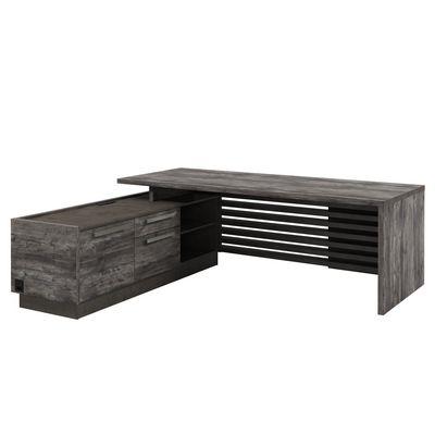 Вестар Z-222л.1000 (Сосна пасадена/Бетон чикаго) Стол руководителя на ЛДСП опорах с опорной тумбой