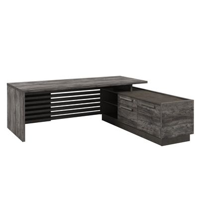 Вестар Z-222пр.0000 (Сосна пасадена/Бетон чикаго) Стол руководителя на ЛДСП опорах с опорной тумбой