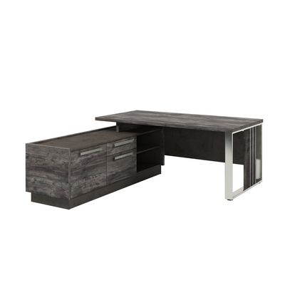 Вестар Z-418л.0000 (Сосна пасадена/Бетон чикаго) Стол руководителя с опорной тумбой и
металлической опорой