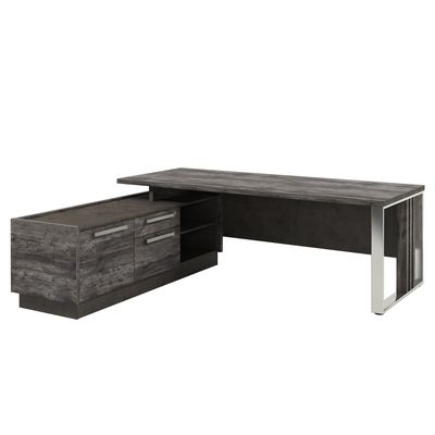 Вестар Z-422л.0000 (Сосна пасадена/Бетон чикаго) Стол руководителя с опорной тумбой и
металлической опорой