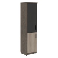 Wood&Stone СФ-534591 (Дрифтвуд/Бетон Чикаго темный) Шкаф узкий комбинированный левый