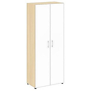 LT.ST-1.10 R white (Акация лорка) Шкаф высокий широкий (2 высоких фасада стекло лакобель белое в раме)