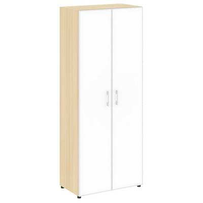 Yalta LT.ST-1.10 R white (Акация лорка) Шкаф высокий широкий (2 высоких фасада стекло лакобель белое в раме)