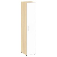 Yalta LT.SU-1.10 R (R) white (Акация лорка) Шкаф высокий узкий правый (1 высокий фасад стекло лакобель белое в раме)