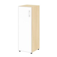 Yalta LT.SU-2.4 R (L) white (Акация лорка) Шкаф средний узкий левый (1 средний фасад стекло лакобель белый в раме)