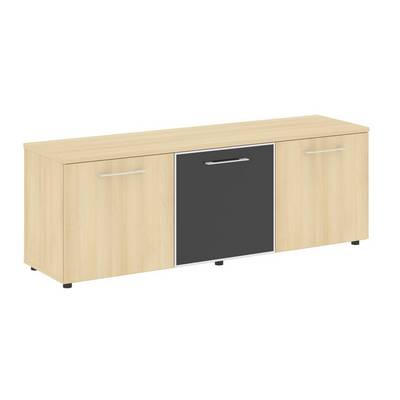 Yalta LT.TS-3.4 Black (Акация лорка) Тумба наборная -3 секции (стекло лакобель черное в раме)