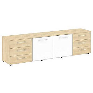 LT.TS-4.2 White (Акация лорка) Тумба наборная - 4 секции (стекло лакобель белое в раме)
