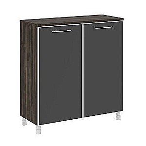 LT.SD-1.4 R black  (Дуб мали) Шкаф четырехсекционный (2 фасада прямоуг-ых стекло в раме лакобель черное)
