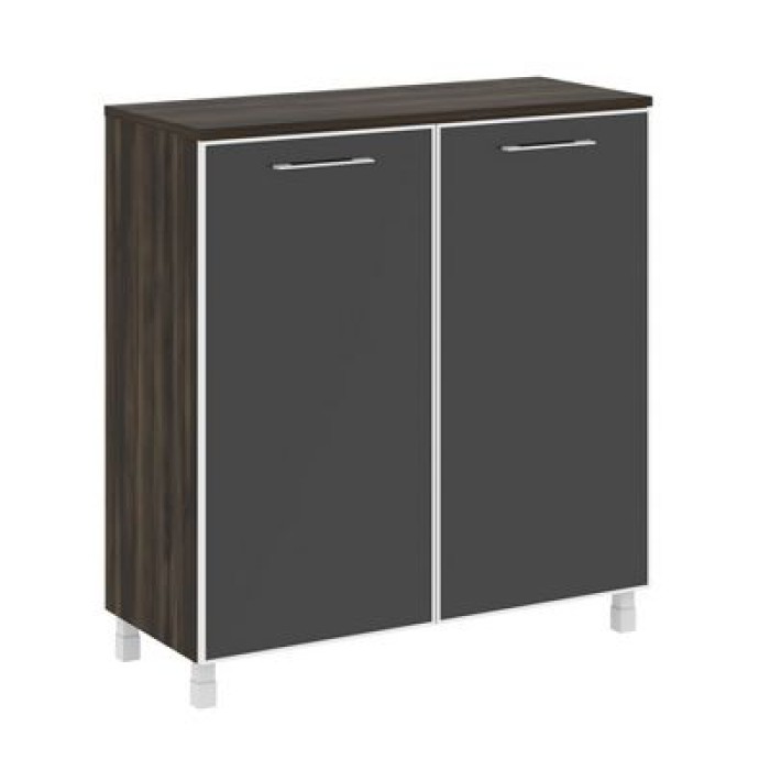 LT.SD-1.4 R black  (Дуб мали) Шкаф четырехсекционный (2 фасада прямоуг-ых стекло в раме лакобель черное)