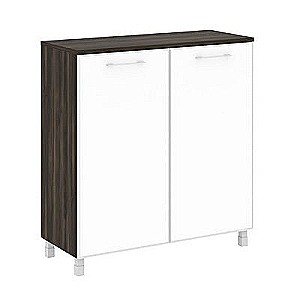 LT.SD-1.4 R white (Дуб мали) Шкаф четырехсекционный (2 фасада прямоу-ых стекло в раме лакобель белое)