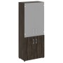 Yalta LT.ST-1.2 (Дуб мали) Шкаф высокий широкий (2 низких фасада ЛДСП + 2 средних фасада стекло)