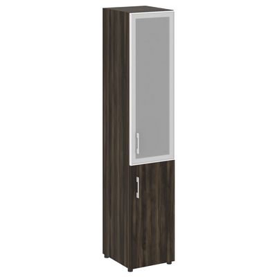 Yalta LT.SU-1.2 R (R) (Дуб мали) Шкаф высокий узкий правый (1 низкий фасад ЛДСП + 1 средний фасад стекло в раме)