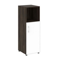 Yalta LT.SU-2.2 R (R) white (Дуб мали) Шкаф средний узкий правый (1 низкий фасад стекло лакобель белый в раме)