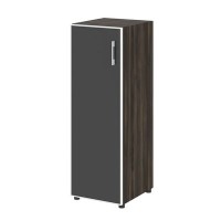 Yalta LT.SU-2.4 R (L) black (Дуб мали) Шкаф средний узкий левый (1 средний фасад стекло лакобель черный в раме)