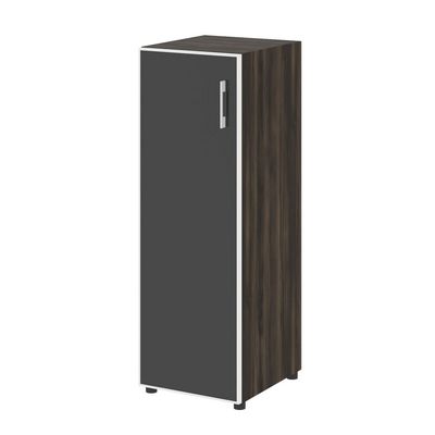 Yalta LT.SU-2.4 R (L) black (Дуб мали) Шкаф средний узкий левый (1 средний фасад стекло лакобель черный в раме)