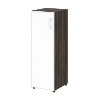 Yalta LT.SU-2.4 R (L) white (Дуб мали) Шкаф средний узкий левый (1 средний фасад стекло лакобель белый в раме)