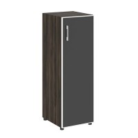 Yalta LT.SU-2.4 R (R) black (Дуб мали) Шкаф средний узкий правый (1 средний фасад стекло лакобель черный в раме)