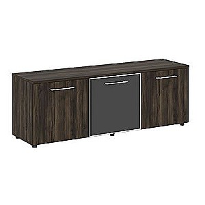 LT.TS-3.4 Black (Дуб мали) Тумба наборная -3 секции (стекло лакобель черное в раме)