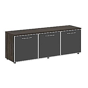 LT.TS-3.5 Black (Дуб мали) Тумба наборная -3 секции (стекло лакобель черное в раме)