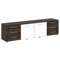 Yalta LT.TS-4.2 White (Дуб мали) Тумба наборная - 4 секции (стекло лакобель белое в раме)