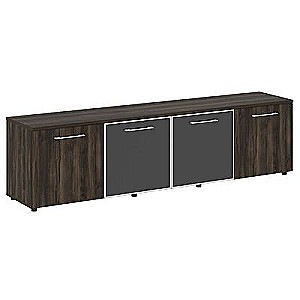 LT.TS-4.5 Black (Дуб мали) Тумба наборная - 4 секции (стекло лакобель черное в раме)