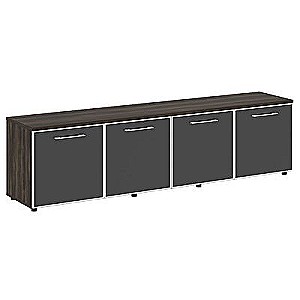 LT.TS-4.6 Black (Дуб мали) Тумба наборная - 4 секции (стекло лакобель черное в раме)
