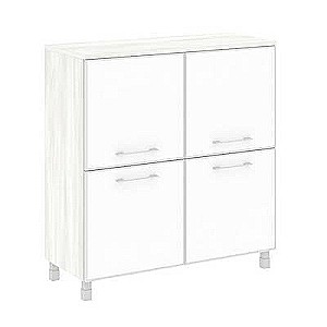 LT.SD-1.2 R white (Снежная патина) Шкаф четырехсекционный (4 фасада квадратных стекло в раме лакобель белое)