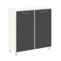 Yalta LT.SD-1.4 R black  (Снежная патина) Шкаф четырехсекционный (2 фасада прямоуг-ых стекло в раме лакобель черное)