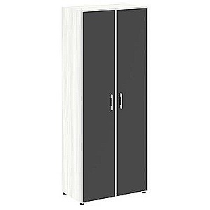 LT.ST-1.10 R black (Снежная патина) Шкаф высокий широкий (2 высоких фасада стекло лакобель черное в раме)