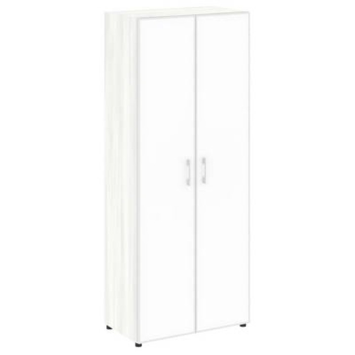 LT.ST-1.10 R white (Снежная патина) Шкаф высокий широкий (2 высоких фасада стекло лакобель белое в раме)