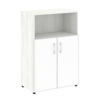 Yalta LT.ST-2.2 R white (Снежная патина) Шкаф средний широкий (2 низких фасада стекло лакобель белое в раме)