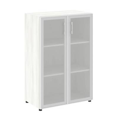 Yalta LT.ST-2.4 R (Снежная патина) Шкаф средний широкий (2 средних фасада стекло в раме)