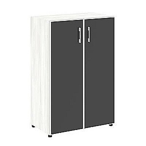 LT.ST-2.4 R black (Снежная патина) Шкаф средний широкий (2 средних фасада стекло лакобель черное в раме)