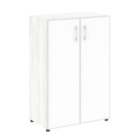 Yalta LT.ST-2.4 R white (Снежная патина) Шкаф средний широкий (2 средних фасада стекло лакобель белое в раме)