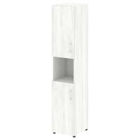 Yalta LT.SU-1.5 (L) (Снежная патина) Шкаф высокий узкий левый (2 низких фасада ЛДСП)