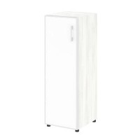 Yalta LT.SU-2.4 R (L) white (Снежная патина) Шкаф средний узкий левый (1 средний фасад стекло лакобель белый в раме)