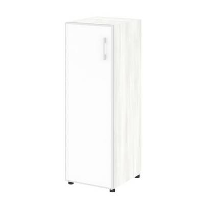 Yalta LT.SU-2.4 R (L) white (Снежная патина) Шкаф средний узкий левый (1 средний фасад стекло лакобель белый в раме)