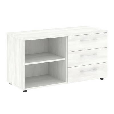 Yalta LT.TS-2 (Снежная патина) Тумба стационарная 3 ящика + открытая секция