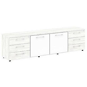 LT.TS-4.2 White (Снежная патина) Тумба наборная - 4 секции (стекло лакобель белое в раме)