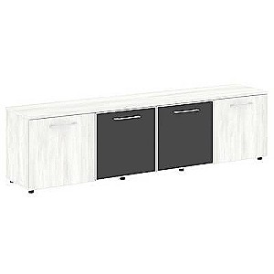 LT.TS-4.5 Black (Снежная патина) Тумба наборная - 4 секции (стекло лакобель черное в раме)