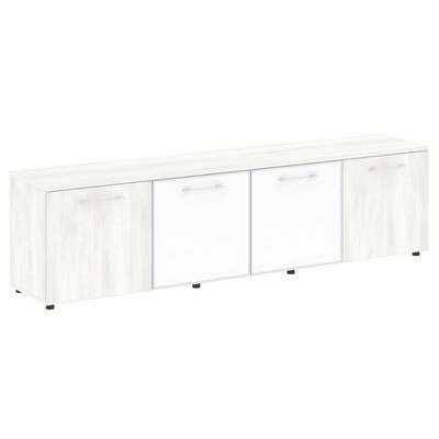 Yalta LT.TS-4.5 White (Снежная патина) Тумба наборная - 4 секции (стекло лакобель белое в раме)